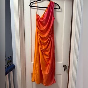 Beach Riot x Anthropologie One-Shoulder Ombré Midi Dress